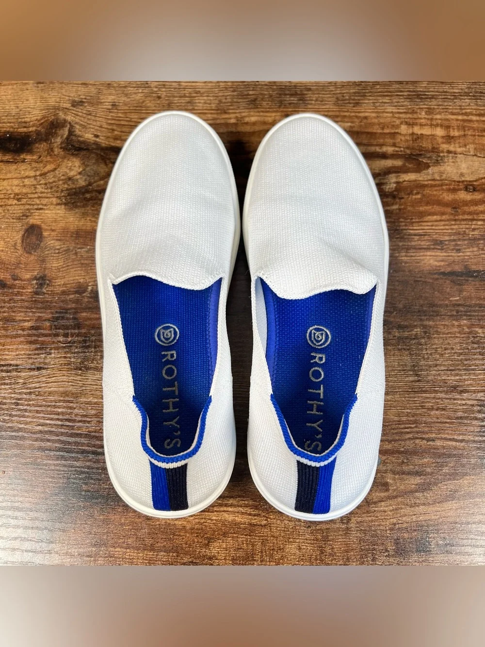 Rothys Sneaker Original Slip On White Knit Casual Shoes Women's 7